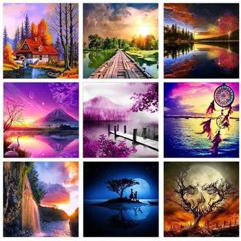 

5D DIY diamond painting scenery series full circle diamond embroidery animal cross stitch rhinestone picture mosaic