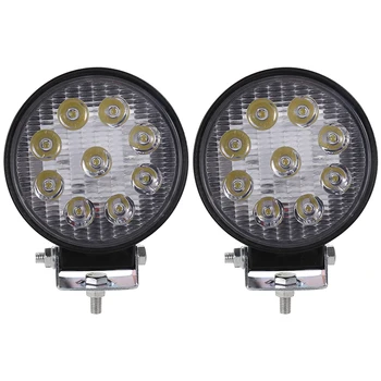 

2PCS Round Work LED Light Bar 27W Car Light Bright Beam 12v 24v Led For ATV UAZ SUV 4WD 4x4 Truck Tractor Off-road Spot Light