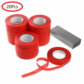 

20 Roll Plant Tie Tapes Tree Secateurs Engraft Branch Gardening Bind Belt PVC Tie Tape with Nails Tying Binding Flower Vegetable