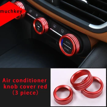 

For Alfa Remeo stelvio Air conditioner knob cover red molding trim 3pcs