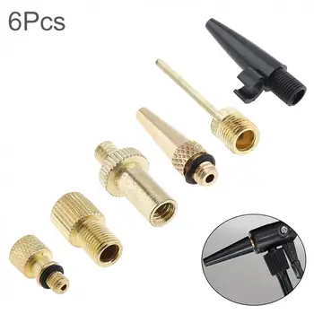 

6pcs/set Copper + Kirsite + Plastic Pump Adaptor Kit Valve Connector Football Airbed for Bicycle Tyres Most Inflatable Ball