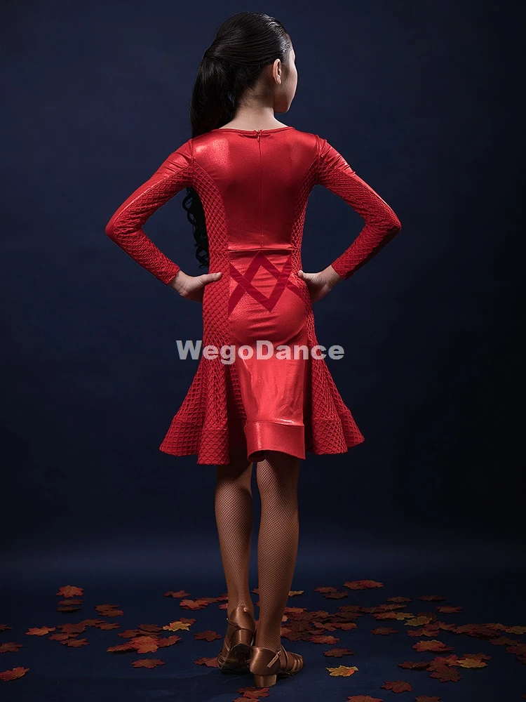 Girls Latin Dresses For Dancing Ballroom Dance Dress Rumba Samba Children Samba Cha Cha Tango Skirt Standard Salsa 110-170cm