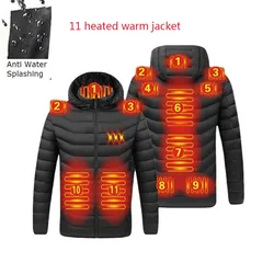 NWE-chaquetas cálidas impermeables para hombre, ropa con capucha, termostato inteligente USB, Color sólido, invierno, 2022