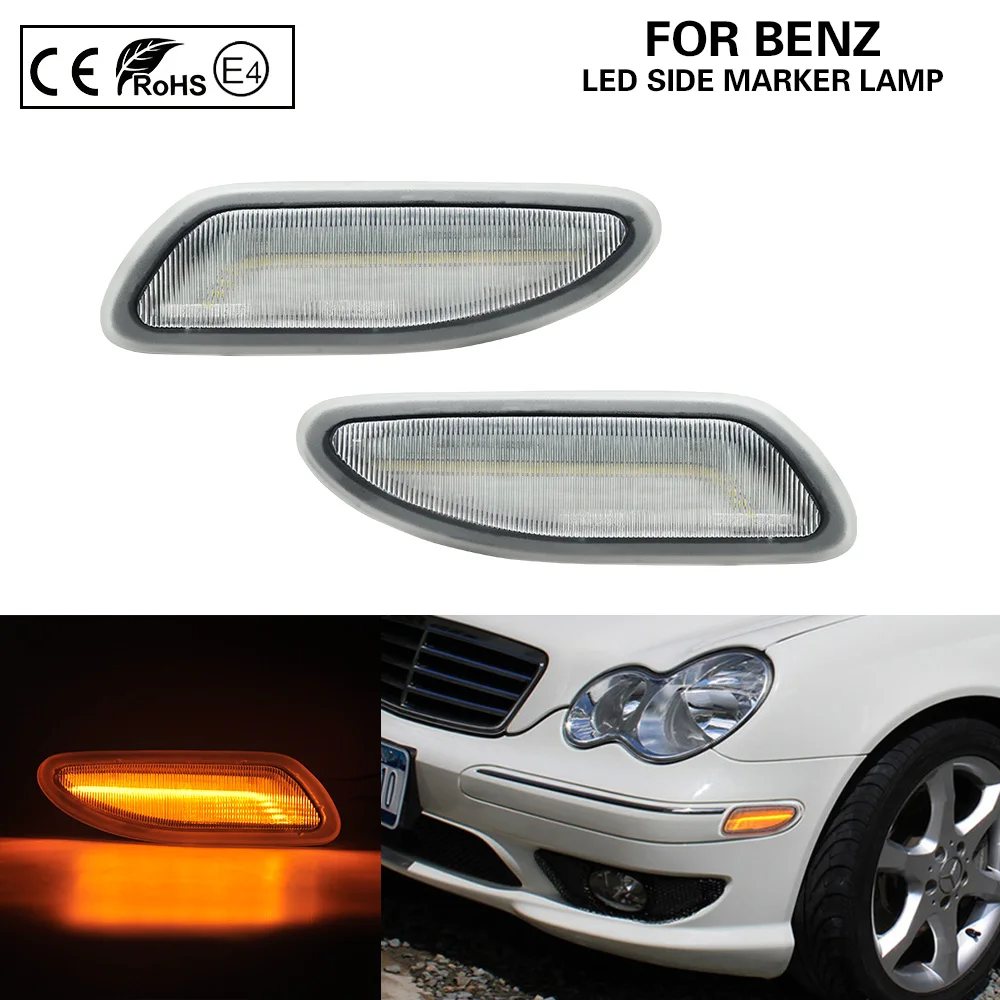 Clear front LED Side marker lamp turn signal light USA Version for W203