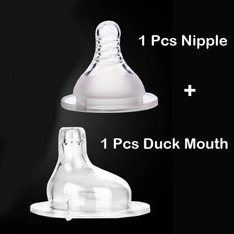 1 Nipple x 1 Duck 180 мл силиконовая Детская Бутылочка детская молочная силиконовая насадка на бутылочку для кормления(ложка бонусом) бутылочка для детей mamadeira соска - Цвет: 1 Nipple x 1 Duck