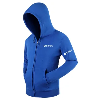 

Fashion Solid Smart logo Fleece zipper Sweatshirts Autumn Winter Cardigan Jacket Casual Hoodies