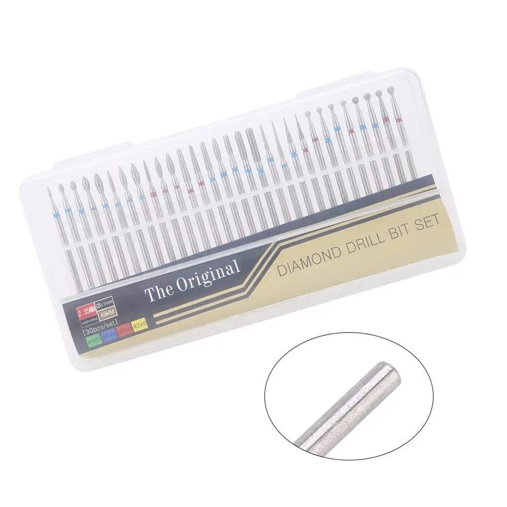 

30Pcs/Set Diamond Drill Nail Bit Cuticle Dead Skin Clean for Nail Files Manicure Tools Polishing Nail Manicure Machine Tools