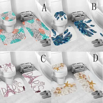 

Bath Mat 3pcs Non-Slip Fish Scale Bath Mat Bathroom Kitchen Carpet Doormats Decor Kitchen Door Floor Mat for Toilet Non-slip #L4