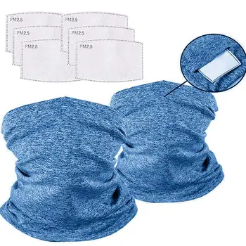 

1PCS Men Women Bandana Mask Dust-proof Sun-proof PM2.5 Tube Mask Cycling 5 Layers Mask with Filter Pad for Outdoor
