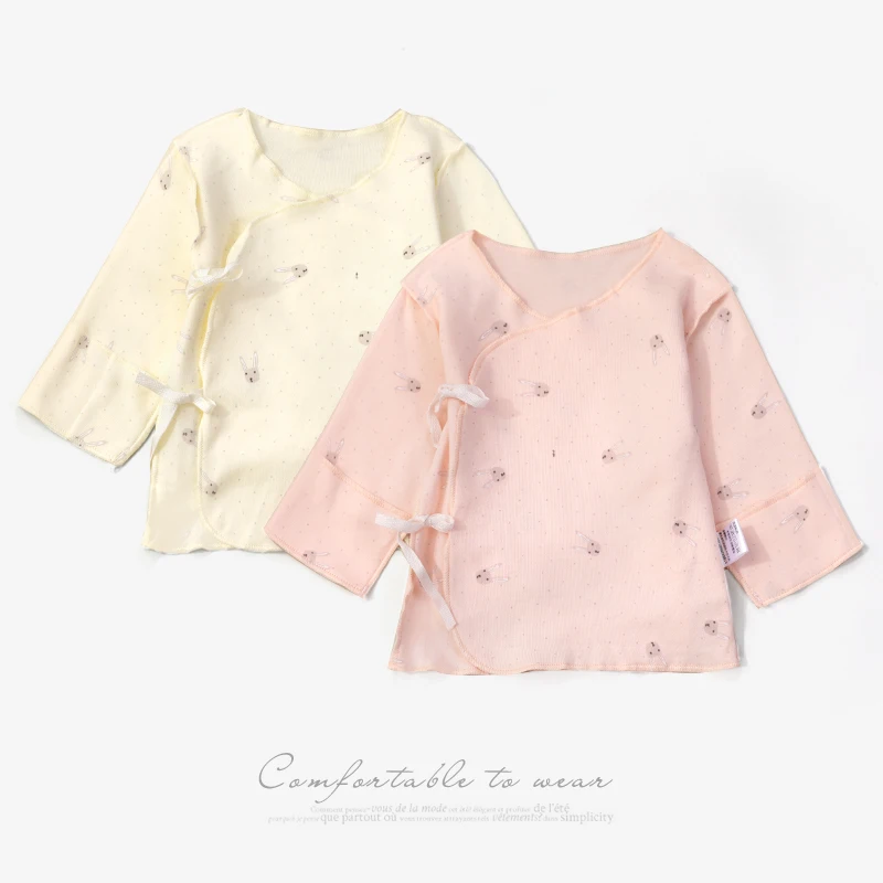 YATEMAO/2 шт./лот; хлопковая одежда для малышей; топы для новорожденных мальчиков и девочек; детская одежда с длинными рукавами; BeBe; одежда; 59 см - Цвет: yellow and pink