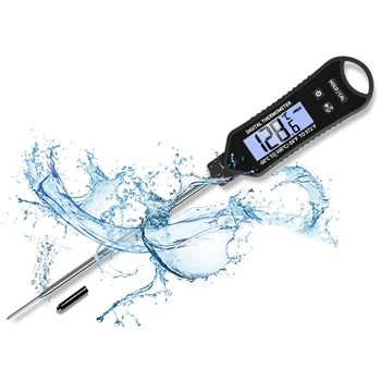 

Instantly Read Waterproof and Fast Meat Thermometer with Hold and Calibration Function Digital Food Thermometer for Kitchen, Out