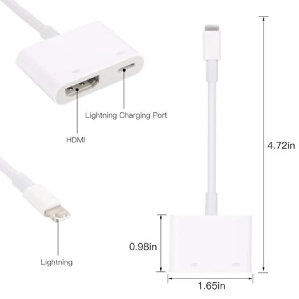 Lightning/HDMI Интерфейсный Кабель-адаптер цифровой AV tv Plug& Play 1080P HD для iPhone