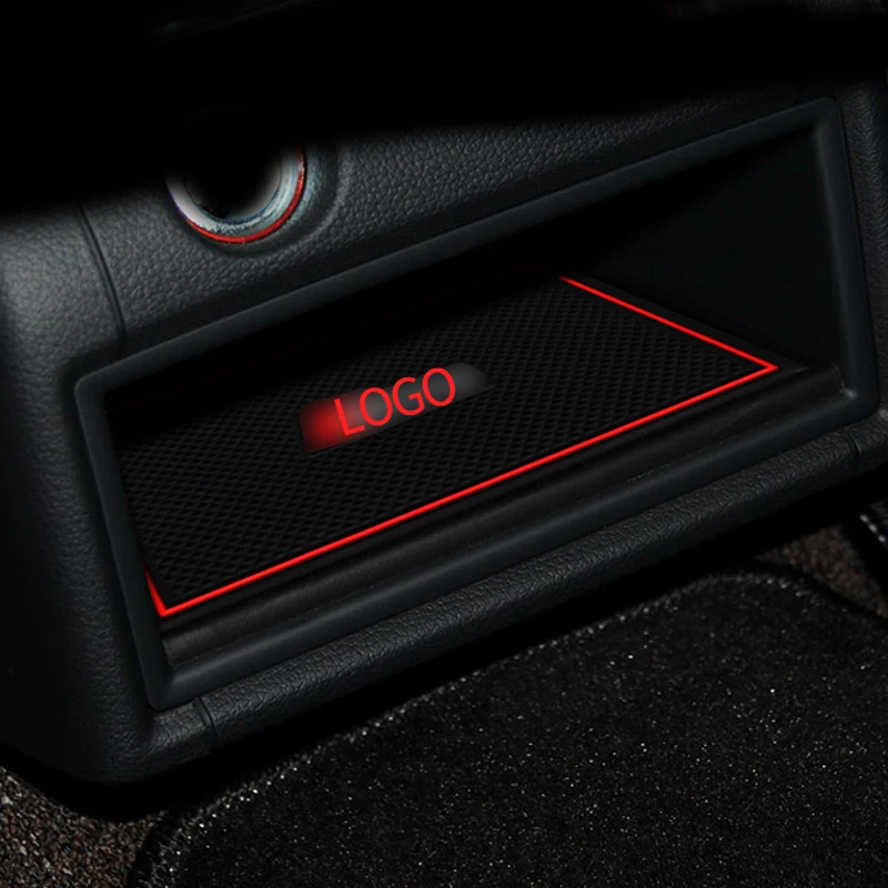 RKAC слот для ворот для Audi Q7 4L 4M 2006- межкомнатный дверной коврик/чашка Нескользящие коврики красный/белый
