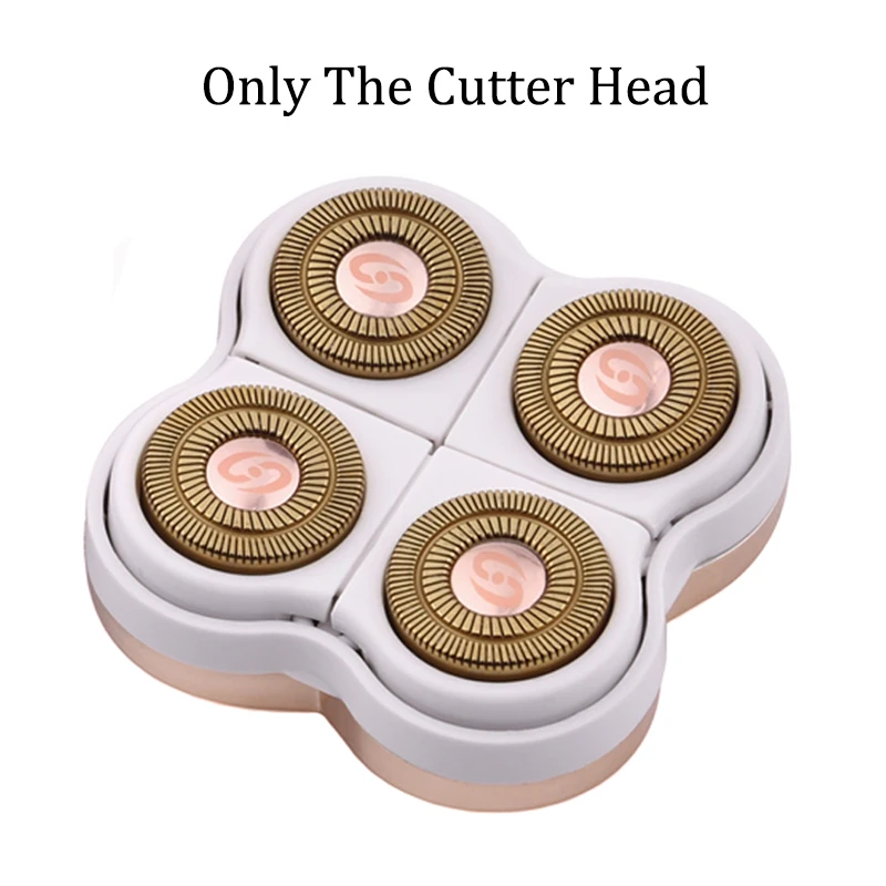 USB Перезаряжаемый эпилятор, бритва, 4 лезвия, электрическая безопасная безболезненная эпиляция, Instru, для мужчин, Т-образное устройство для удаления волос для женщин и мужчин - Цвет: Only The Cutter Head