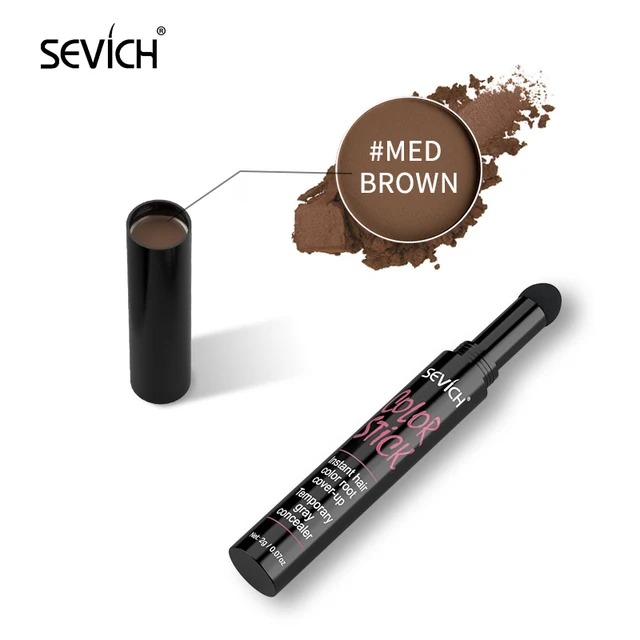 Sevich Hair Root Cover-Up Pen 3 Colors Hairline Contour Powder Waterproof Hair Shadow Powder With Puff For Edge Control Makeup Med brown