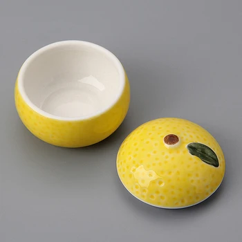 

1pc Ceramic Orange Snack Sauce Dish Saucer Kitchen Porcelain Saucer Tableware Japanese Style Vinegar Soy Sauce Dish with Lid