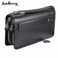 Baellerry Leather Wallet Men Clutch Bag High-capacity Double Zipper Multi-function Card Coin Purse Cartera Hombre 1