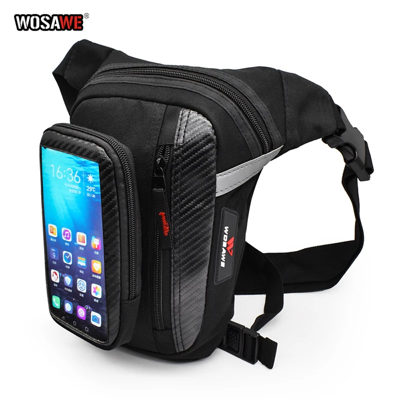 

WOSAWE Motorcycle Travel Hip Leg Fanny Pack Cell Phone Case Purse Belt Male Shoulder bag Waist Bags Oxford Leg Bag Drop Backpack