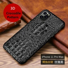 Чехол из воловьей кожи с узором крокодила для Apple IPhone 11 Pro Max XR стереоскопический 3D чехол из натуральной кожи для телефона модный