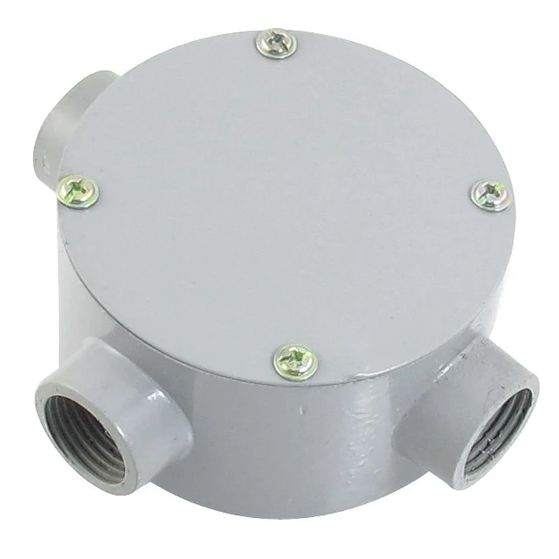 

G1 / 5.08 cm, right-angled, metal, round, 3-hole connection Junction box