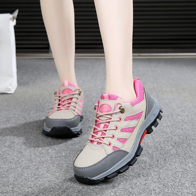 ピンク安全靴女性建設靴安全作業ブーツ軽量鋼女性 Safety Shoe Boots Aliexpress