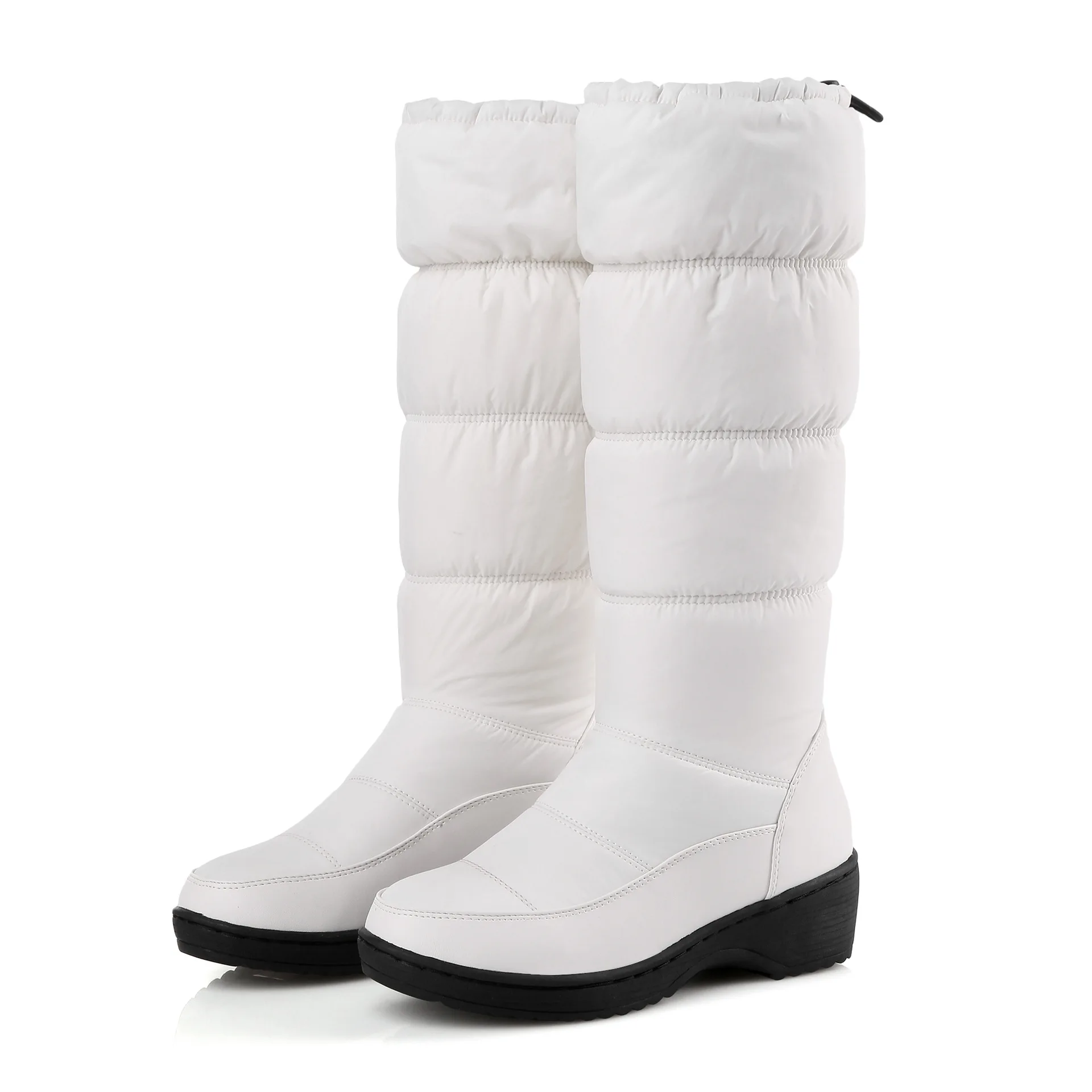 LTARTA зимние Для женщин обувь, теплые сапоги белого цвета обувь из материала на основе хлопка, с флисовой подкладкой, хлопковая плотная ботинки с мягкой подошвой сдобы торт снежные сапоги HX-85 - Цвет: white