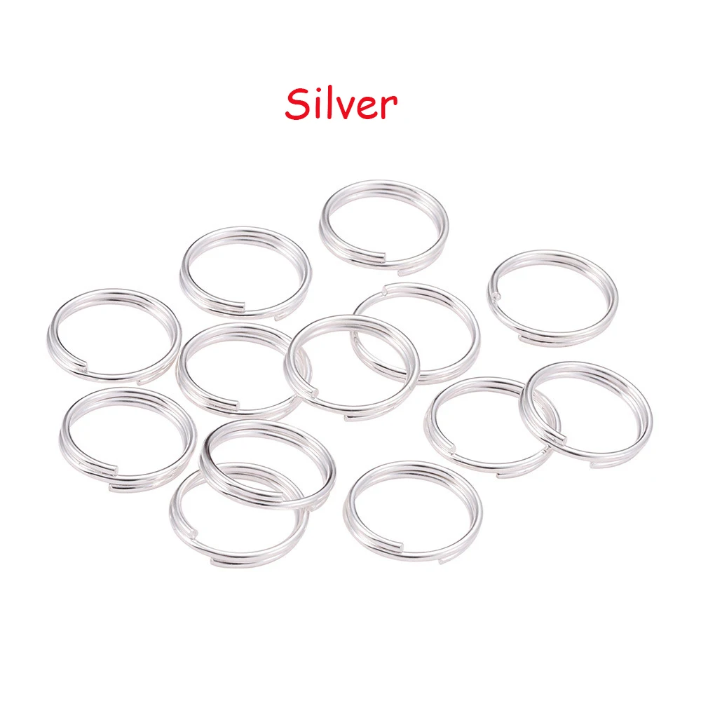 Bright Silver 200 шт./лот 4-14 мм открытые двойные петли круги Сплит соединительные кольца Брелок Круг самодельные цепочки для ключей соединители для ювелирных изделий Аксессуары - Цвет: Bright Silver