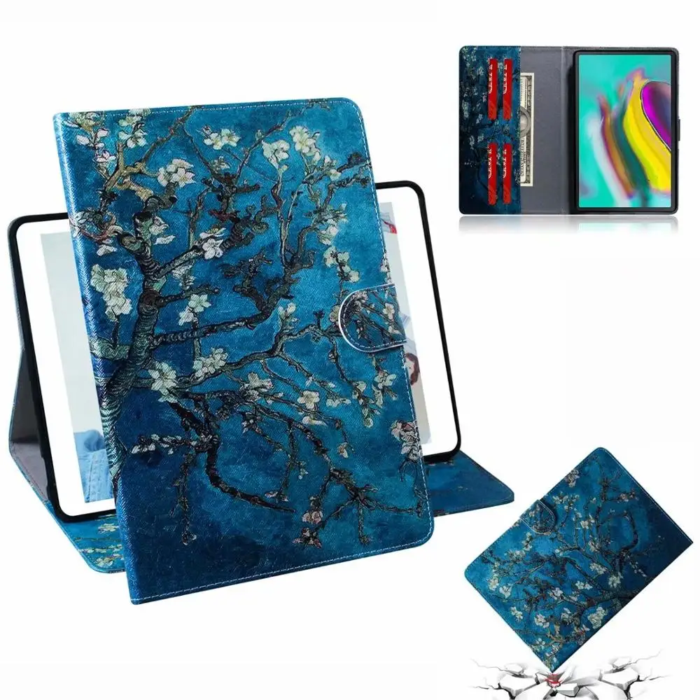 Модный цветной рисунок кожаный чехол для Samsung Galaxy Tab S5e T720 T725 SM-T720 SM-T725 10,5 Funda чехол-подставка, петля+ подставка для ручек - Цвет: 4