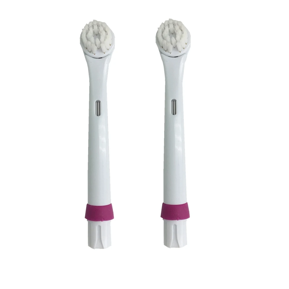 2PCs Electric Toothbrush Heads 2 Soft Bristles Neutral Package Best Rotation Type Electric Tooth Brush Head random color - Color: Purple 2 pcs