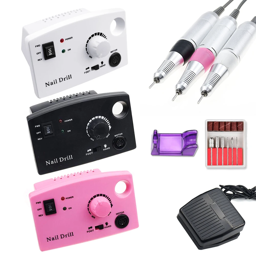  35000rpm 20W Electric Nail Drill Manicure Machine Electric Pedicure Accessory With Milling Cutter E