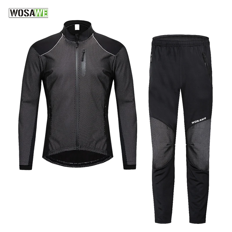 WOSAWE зимняя теплая одежда для велоспорта мужской комплект с длинным рукавом из