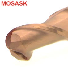 MOSASK 2 Flutes HRC50 3MM 4MM Solid Cemented Carbide Processing Steel Ball End Milling Cutter