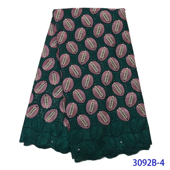 

New Style High Quality Lace Nigerian Green Lace Fabrics Swiss Voile Lace In Switzerland For Bridal African Lace Fabric GD3092B-4