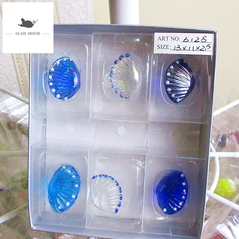 

Decorative Figurine Miniature glass shell ornament Home Aquarium Fish tank decoration accessories handmade glass conch statues