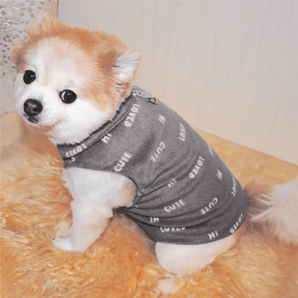Pet dog fleece lapel vest pet dog cat fluffy warm vest puppy dog clothing pet dog clothes winter warm vestiti chihuahua 20D25 (19)