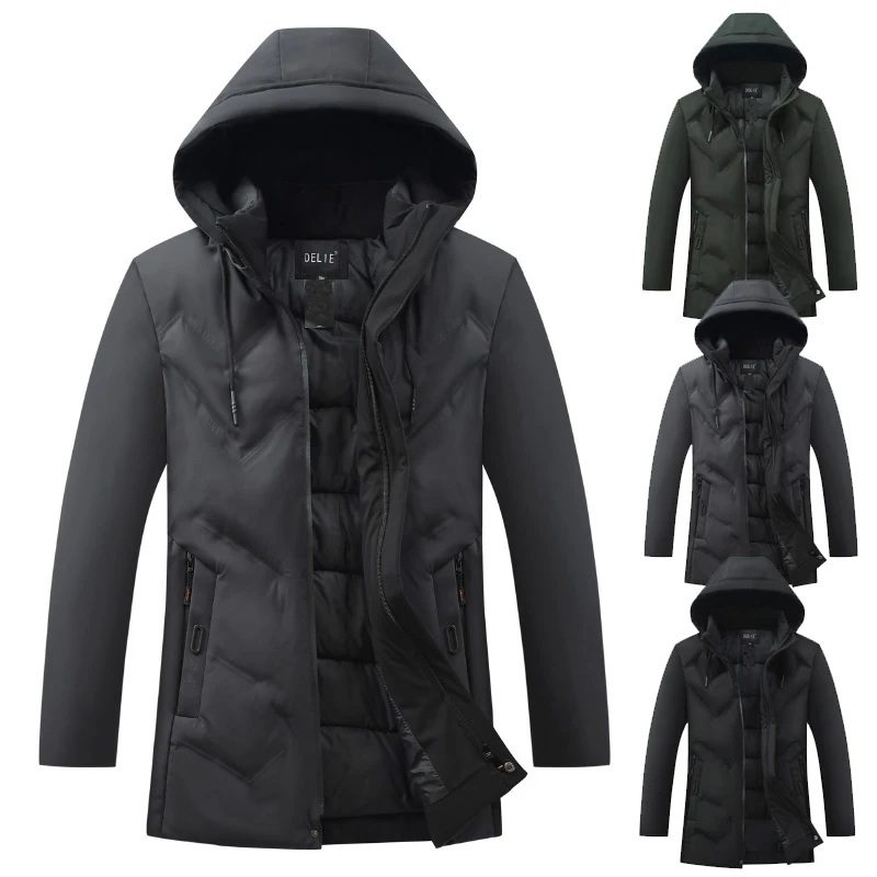 Бренд Новое поступление мужской с капюшоном мужской Slim Fit высокое качество Мужская одежда зима и осень мужские куртки на молнии теплые пальто L-4XL