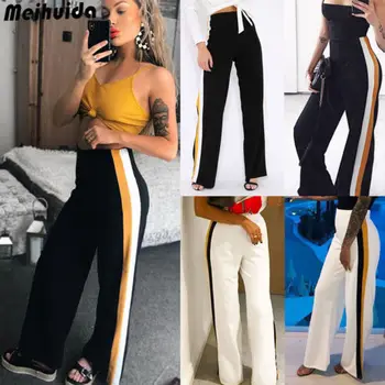 

Women Loose High Waist Wide Leg Flared Pant Trouser Palazzo
