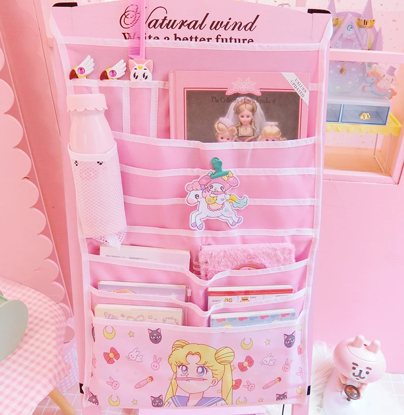 Мультфильм Сейлор Мун hello kitty My Melody Cinnamoroll pompomprin Косметические Сумки настенная подвесная сумка для книг сумки для хранения косметики для девочек