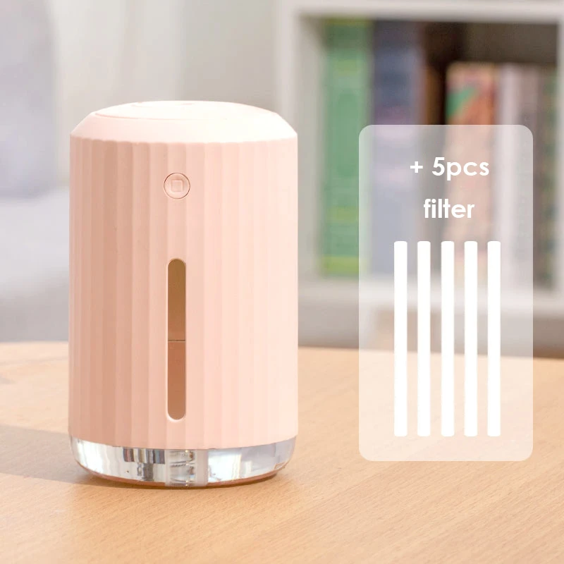 Pink and Filters Мини USB порт DC5V увлажнитель воздуха красочный ночной светильник тумана бесшумный распылитель воды 320 мл автоотключение диффузор увлажнитель автомобиля - Цвет: Pink and Filters