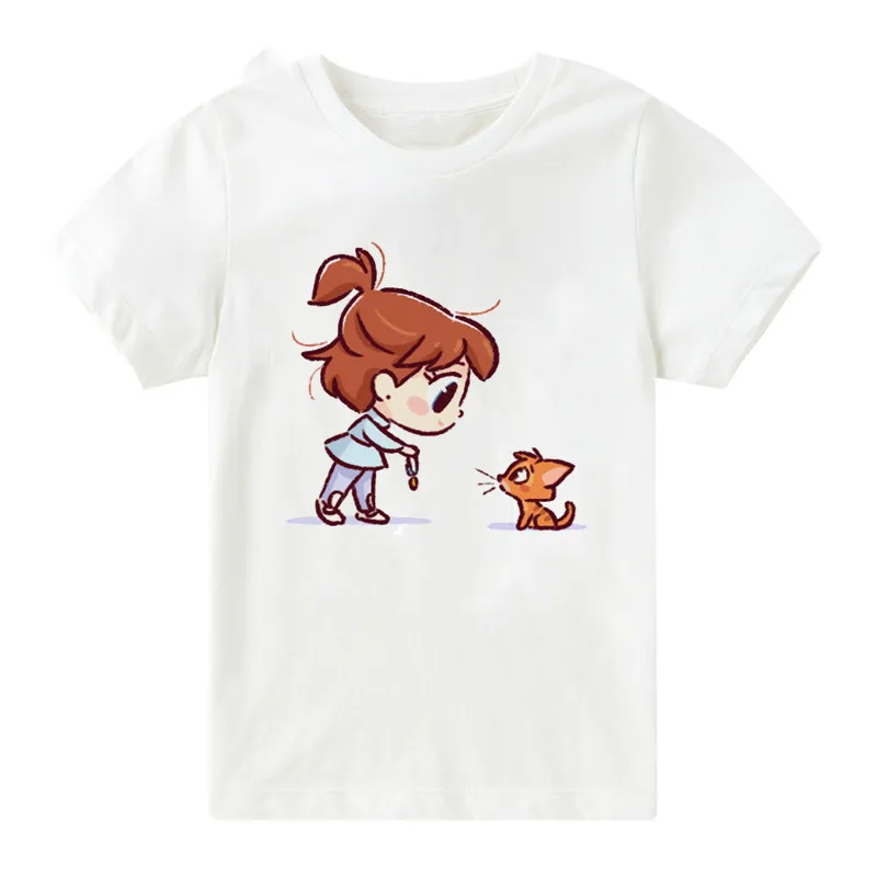 Kawaii/Детские топы для девочек с принтом «Русалочка и эльф»; летняя детская одежда; футболка принцессы; bal107 - Цвет: bal107T