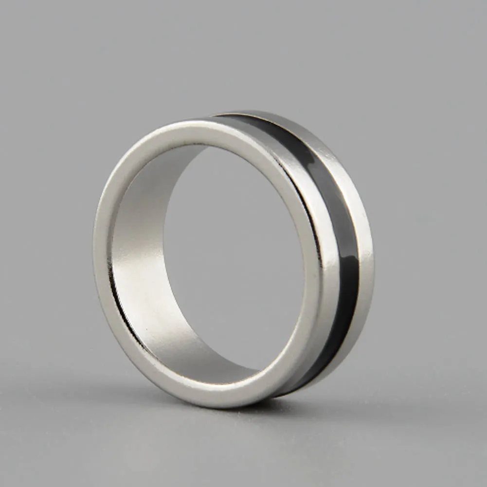 

Hot New Strong Magnetic Magic Ring color Silver+Black Finger Magician Trick Props Tool Inner Dia 20mm Size L