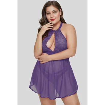 

Plus Size Women Sexy Lingerie Babydoll Chemise Large Dress Sleepdress Homwear Sexy Underwear Erotic Sheer Nightgowns