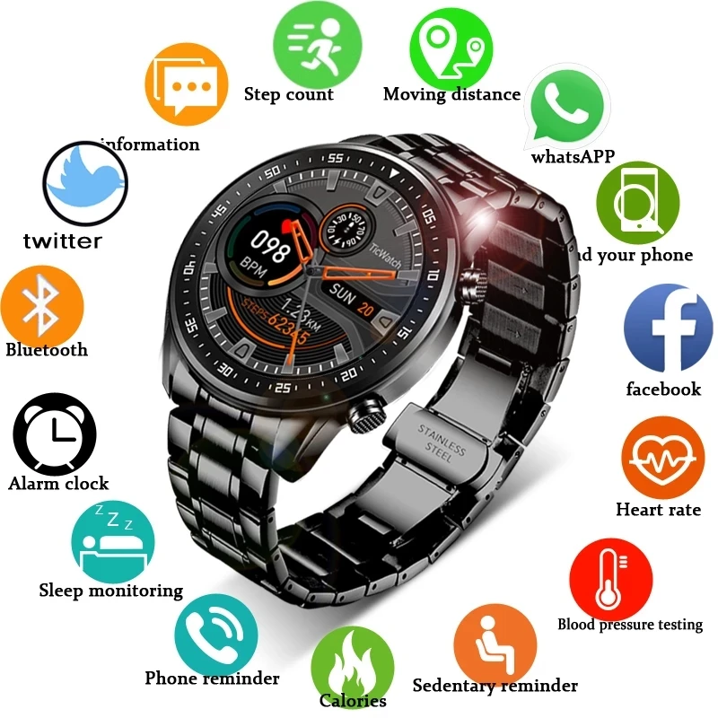 LIGE-reloj inteligente multifuncional para hombre, accesorio de pulsera resistente al agua con Bluetooth, llamadas, control del ritmo cardíaco y pantalla táctil