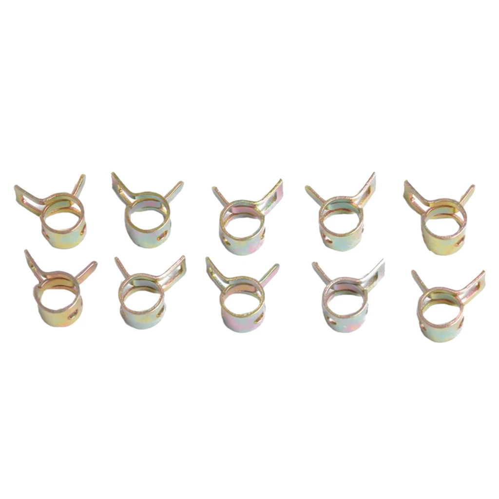 8mm Spring Clips Vacuum Fuel Oil Hose Line Band Clamps Low Pressure 10pcs/Set