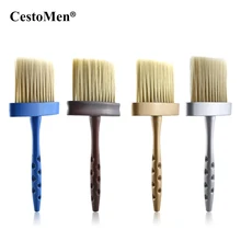 CestoMen High Quality Hair Wooden Barber Neck Brush Stylist Cutting Sweeping Hairbrush Long Handle Cleaning Neck Duster Brush