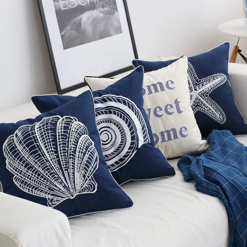 Чехол для подушки с вышивкой морской звезды чехол из раковины домашний