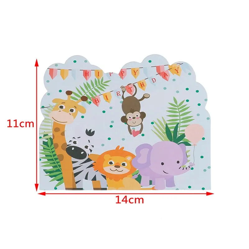 10pcs X Safari Theme Invitations Cards Kids Birthday Wedding Party Invitations