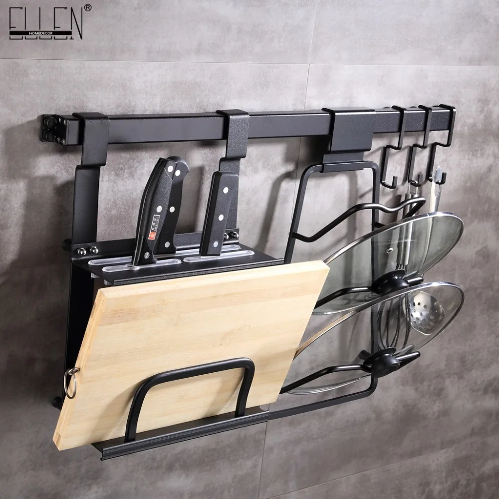  Vidric Kitchen Storage Holders Kitchen Shelf Flavoring Rack Knife Tool holder Black Wall Mounted Ki - 4000281017651