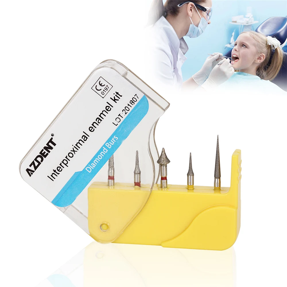 High Speed Diamond Burs Dental Orthodontic Interproximal Enamel Reduction Set For Cutting Grinding Polishing 5Pcs/Kit afbeelding