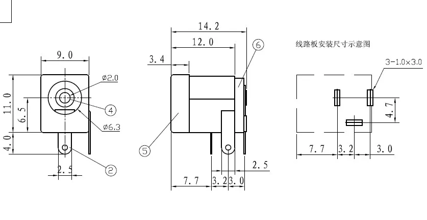 DC power jack socket 10pcs 5.5x2.1mm DC-005 black DC power jack socket DC connectors supply barrel-type right angle PCB mount terminal